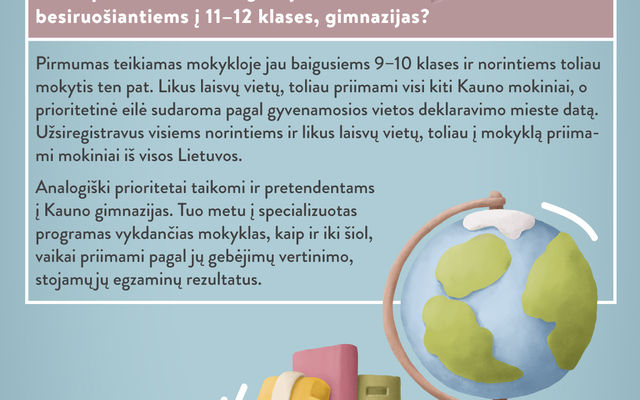 Informacija tėvams apie priėmimą į mokyklas