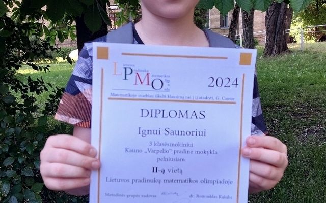 Ignas Saunoris užėmė antrą vietą Lietuvos pradinukų matematikos olimpiadoje